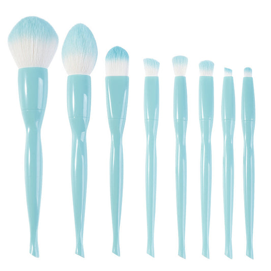 8-piece Electroplated Skin-tone Makeup Brush Set