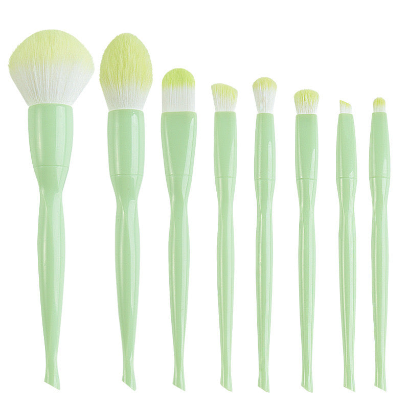 8-piece Electroplated Skin-tone Makeup Brush Set